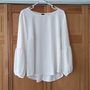 Ann Taylor White Blouse Size Large